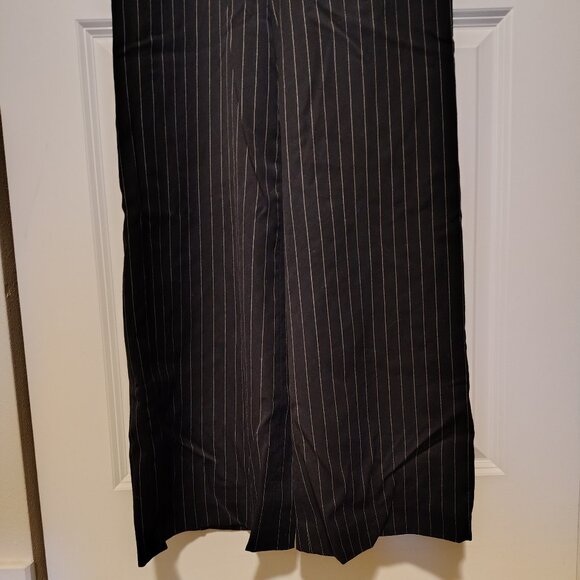 Ralph Lauren Black Pinstripe Jumpsuit Sleeveless Flared Pant - Picture 4 of 9